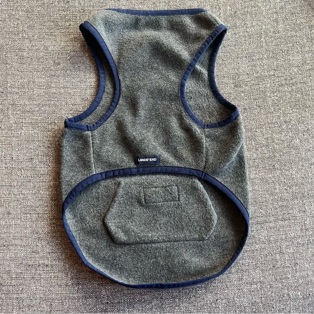 LAND’S END Fleece Dog Sweatshirt - Grey/Blue